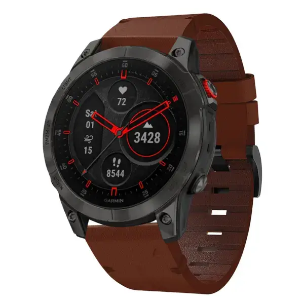 g.l11.3 Front Tan Genuine Italian Leather Strap for Garmin QuickFit Devices for Garmin Epix Gen 2