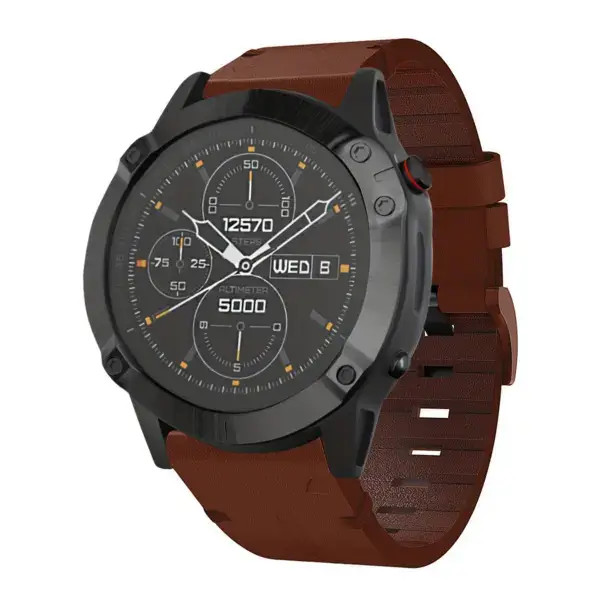 g.l11.3 Front Tan Genuine Italian Leather Strap for Garmin QuickFit Devices for Garmin Approach S60