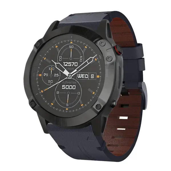 g.l11.5 Front Blue Genuine Italian Leather Strap for Garmin QuickFit Devices for Garmin Approach S60