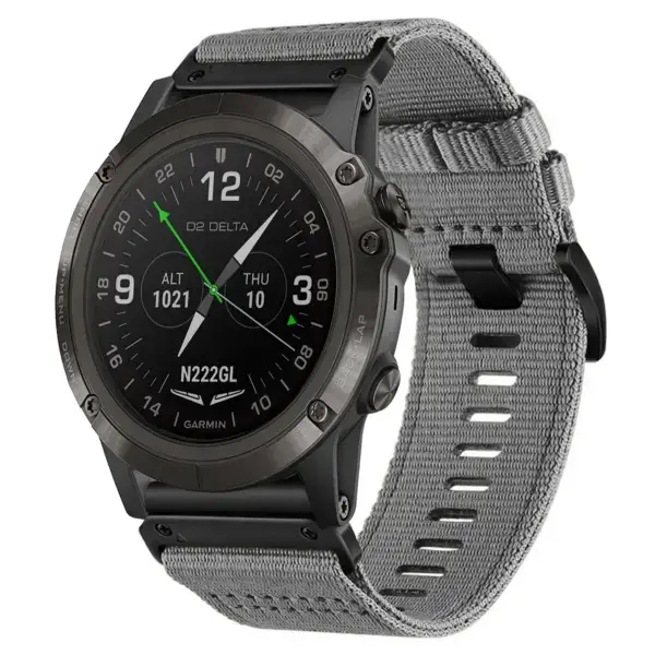 g.ny200.7 Main Grey Slate Pro Seatbelt Two Piece Watch Band Strap for Garmin D2 Delta PX