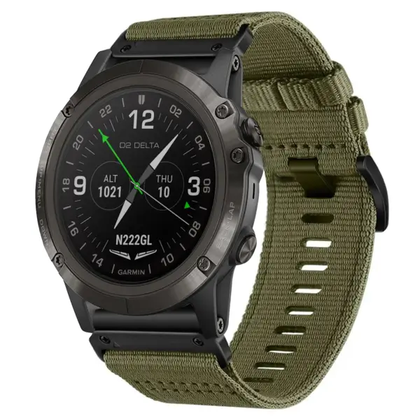 g.ny200.17 Main Cargo Green Pro Seatbelt Two Piece Watch Band Strap for Garmin D2 Delta PX