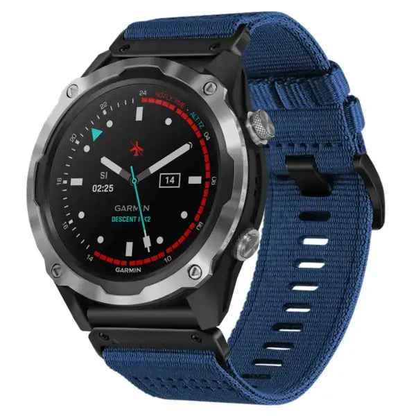 g.ny200.5 Main Navy Blue Pro Seatbelt Two Piece Watch Band Strap for Garmin Descent Mk2