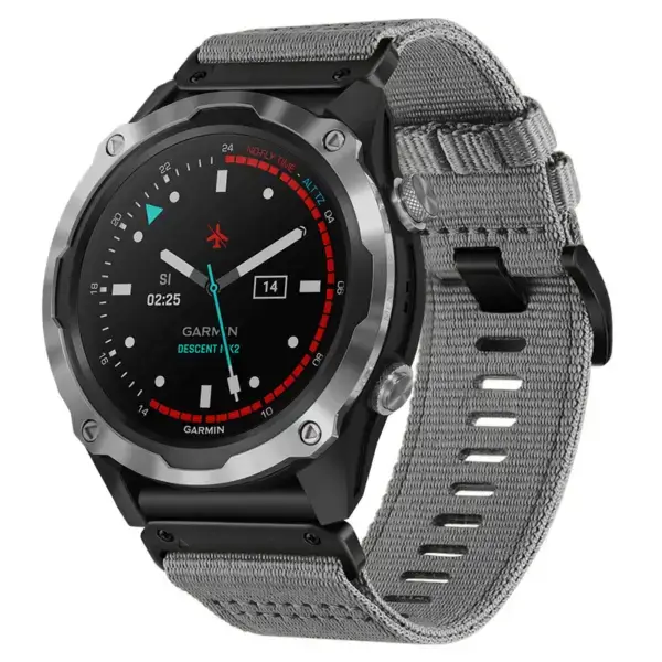 g.ny200.7 Main Grey Slate Pro Seatbelt Two Piece Watch Band Strap for Garmin Descent Mk2
