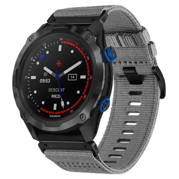 g.ny200.7 Main Grey Slate Pro Seatbelt Two Piece Watch Band Strap for Garmin Descent Mk2i