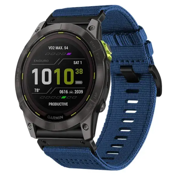 g.ny200.5 Main Navy Blue Pro Seatbelt Two Piece Watch Band Strap for Garmin Enduro 2