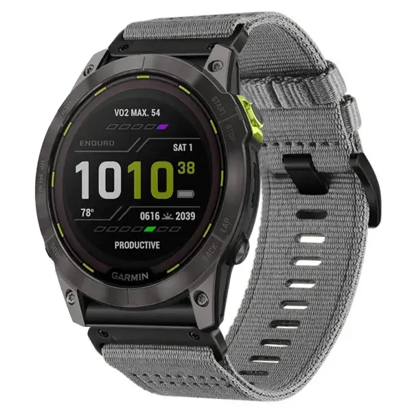 g.ny200.7 Main Grey Slate Pro Seatbelt Two Piece Watch Band Strap for Garmin Enduro 2