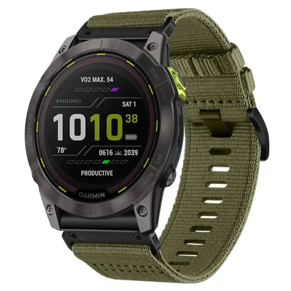 g.ny200.17 Main Cargo Green Pro Seatbelt Two Piece Watch Band Strap for Garmin Enduro 2