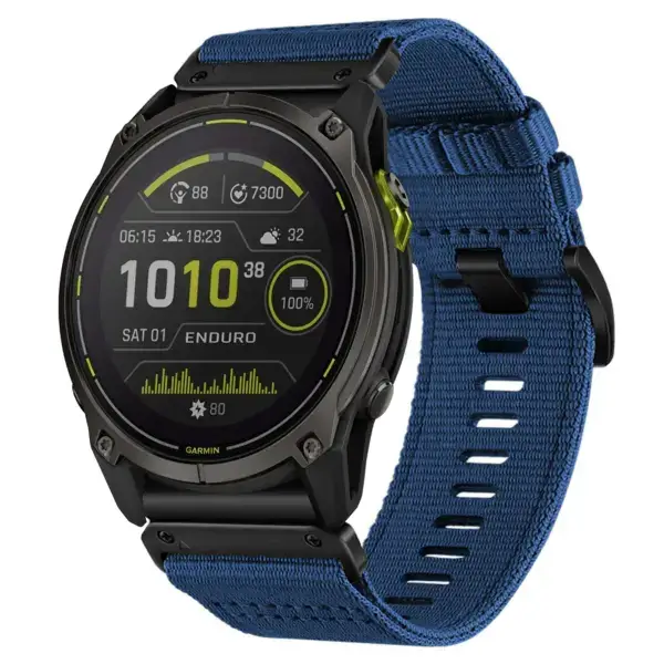 g.ny200.5 Main Navy Blue Pro Seatbelt Two Piece Watch Band Strap for Garmin Enduro 3