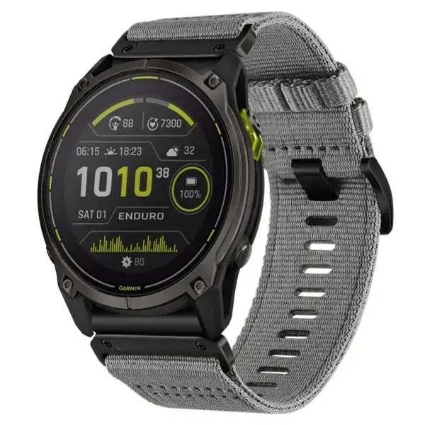 g.ny200.7 Main Grey Slate Pro Seatbelt Two Piece Watch Band Strap for Garmin Enduro 3