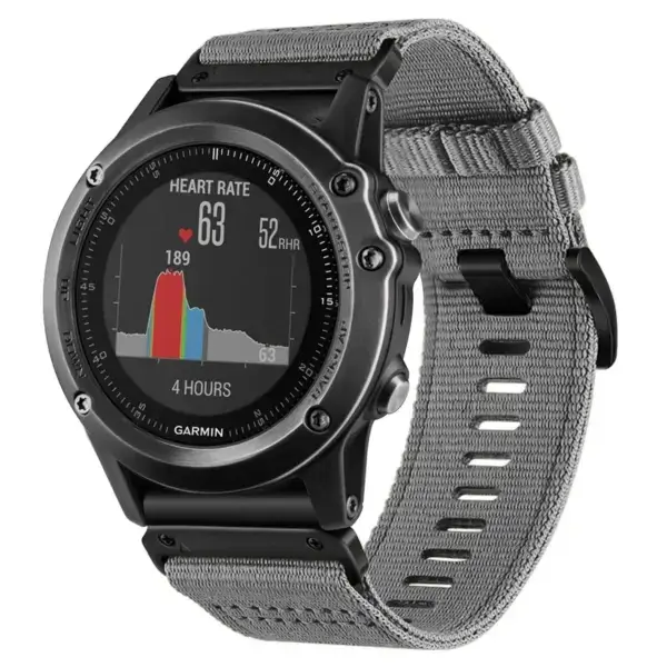 g.ny200.7 Main Grey Slate Pro Seatbelt Two Piece Watch Band Strap for Garmin Fenix 3 & 3 HR