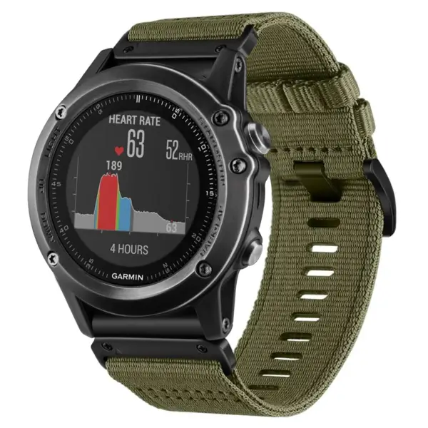g.ny200.17 Main Cargo Green Pro Seatbelt Two Piece Watch Band Strap for Garmin Fenix 3 & 3 HR