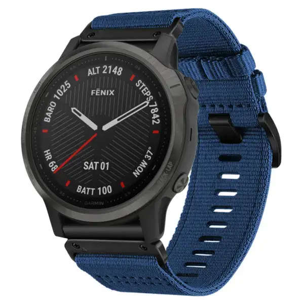 g.ny200.5 Navy Blue Pro Seatbelt Two Piece Watch Band Strap for Garmin Fenix 6