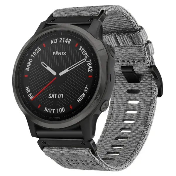 g,ny200.7 Grey Slate Pro Seatbelt Two Piece Watch Band Strap for Garmin Fenix 6