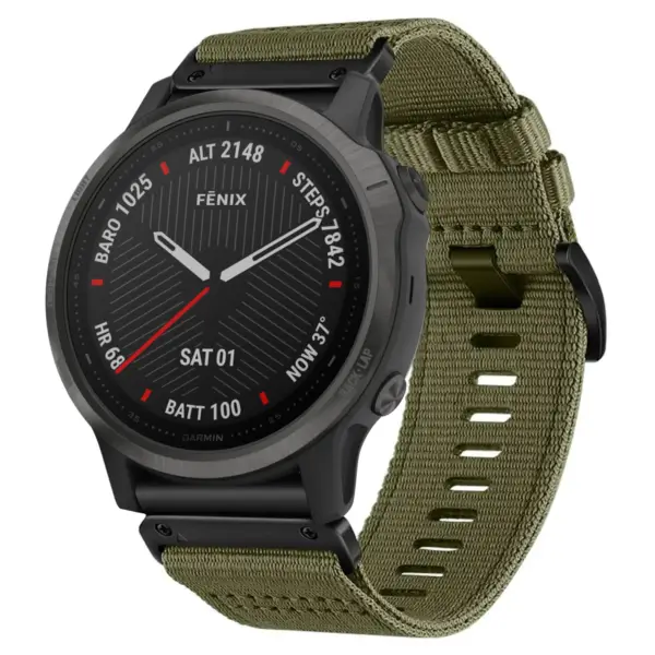g.ny200.11 Green Camo Pro Seatbelt Two Piece Watch Band Strap for Garmin Fenix 6