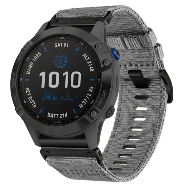 g.ny200.7 Main Grey Slate Pro Seatbelt Two Piece Watch Band Strap for Garmin Fenix 6X