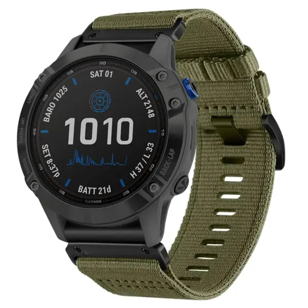 g.ny200.17 Main Cargo Green Pro Seatbelt Two Piece Watch Band Strap for Garmin Fenix 6X