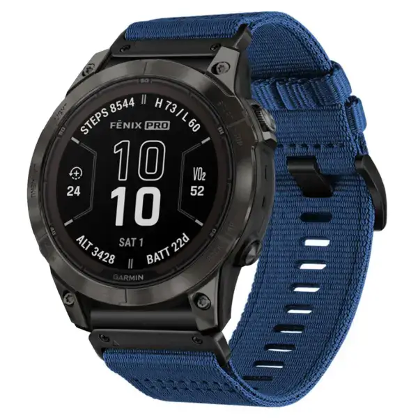g.ny200.5 Main Navy Blue Pro Seatbelt Two Piece Watch Band Strap for Garmin Fenix 7 & 7 Pro