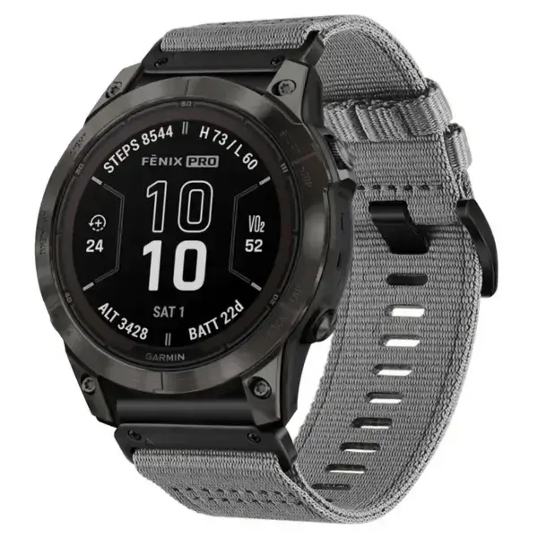 g.ny200.7 Main Grey Slate Pro Seatbelt Two Piece Watch Band Strap for Garmin Fenix 7 & 7 Pro