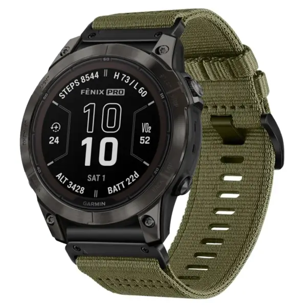 g.ny200.11 Main Cargo Green Seatbelt Two Piece Watch Band Strap for Garmin Fenix 7 & 7 Pro
