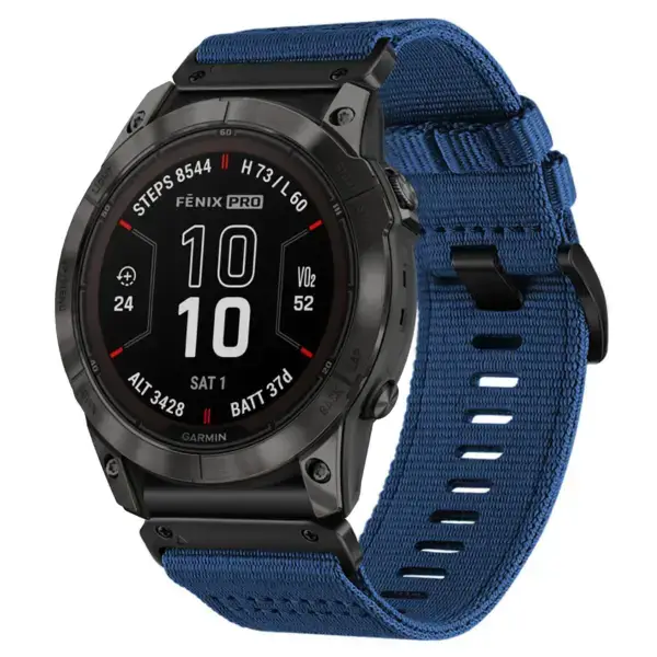 g.ny200.5 Main Navy Blue Pro Seatbelt Two Piece Watch Band Strap for Garmin Fenix 7X & 7X Pro