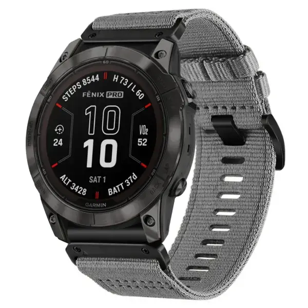 g.ny200.7 Main Grey Slate Pro Seatbelt Two Piece Watch Band Strap for Garmin Fenix 7X & 7X Pro