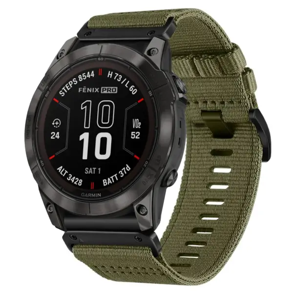 g.ny200.17 Main Cargo Green Pro Seatbelt Two Piece Watch Band Strap for Garmin Fenix 7X & 7X Pro