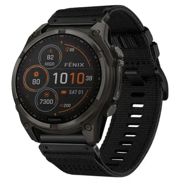 g.ny200.1 Midnight Black Pro Seatbelt Two Piece Watch Band Strap for Garmin Fenix 8