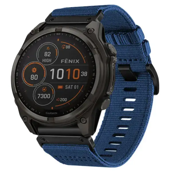 g.ny200.5 Navy Blue Pro Seatbelt Two Piece Watch Band Strap for Garmin Fenix 8