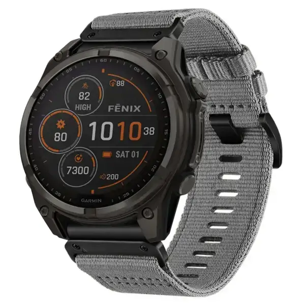 g,ny200.7 Grey Slate Pro Seatbelt Two Piece Watch Band Strap for Garmin Fenix 8