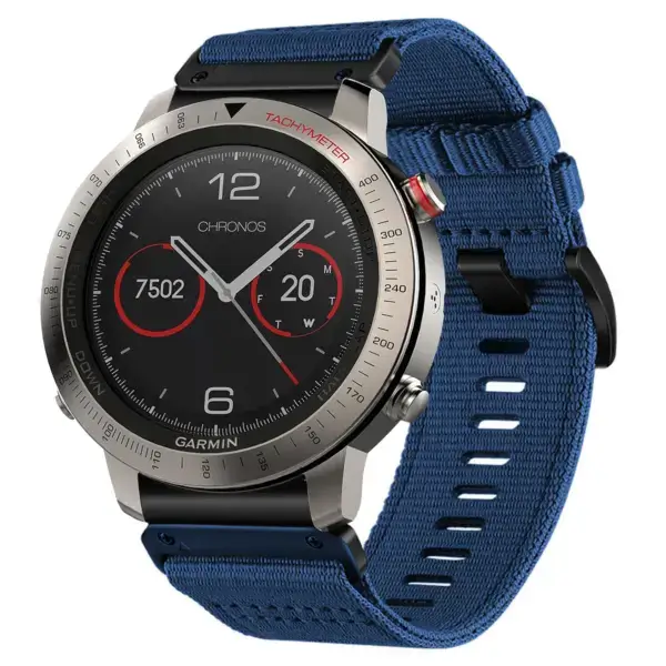 g.ny200.5 Navy Blue Pro Seatbelt Two Piece Watch Band Strap for Garmin Fenix Chronos