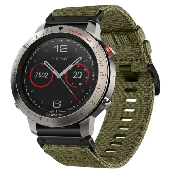 g.ny200.11 Green Cargo Pro Seatbelt Two Piece Watch Band Strap for Garmin Fenix Chronos
