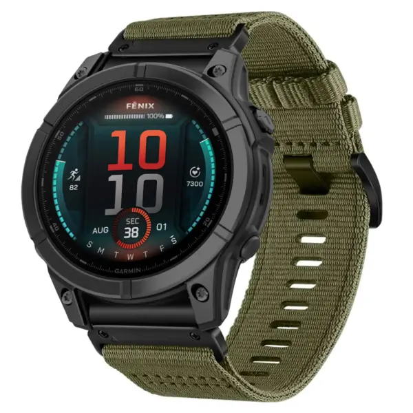 g.ny200.11 Green Cargo Pro Seatbelt Two Piece Watch Band Strap for Garmin Fenix E
