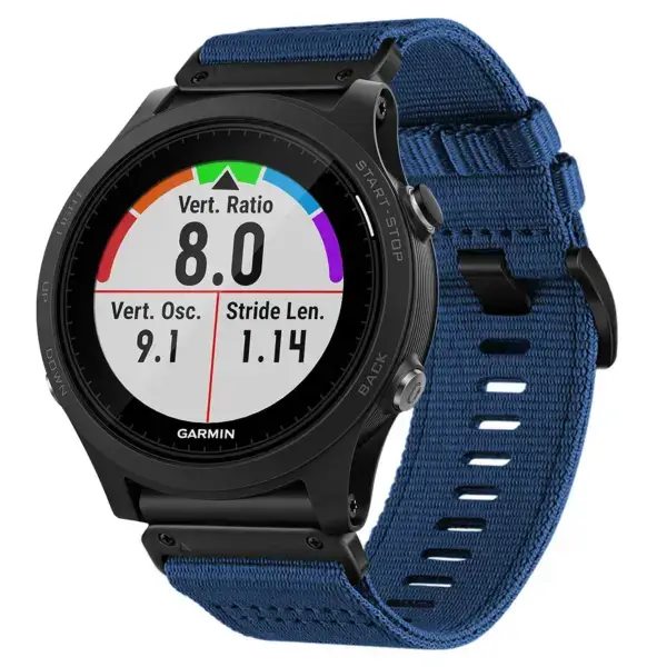 g.ny200.5 Main Navy Blue Pro Seatbelt Two Piece Watch Band Strap for Garmin Forerunner 935