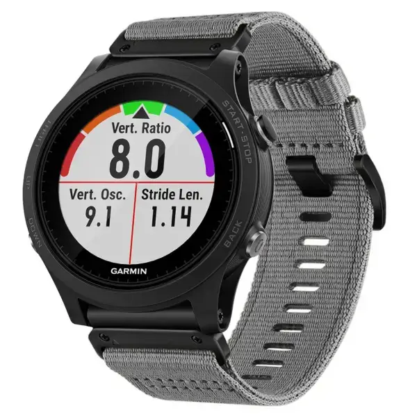 g,ny200.7 Main Grey Slate Pro Seatbelt Two Piece Watch Band Strap for Garmin Forerunner 935
