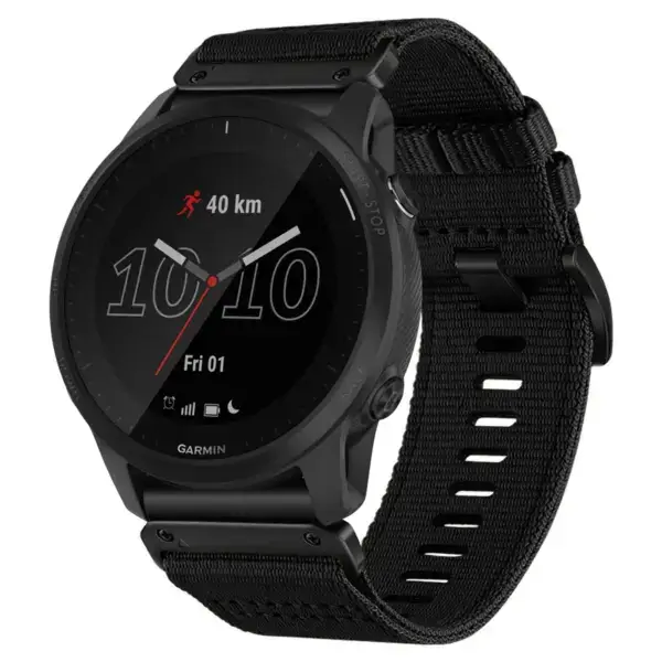 g.ny200.1 Main Midnight Black Pro Seatbelt Two Piece Watch Band Strap for Garmin Forerunner 945