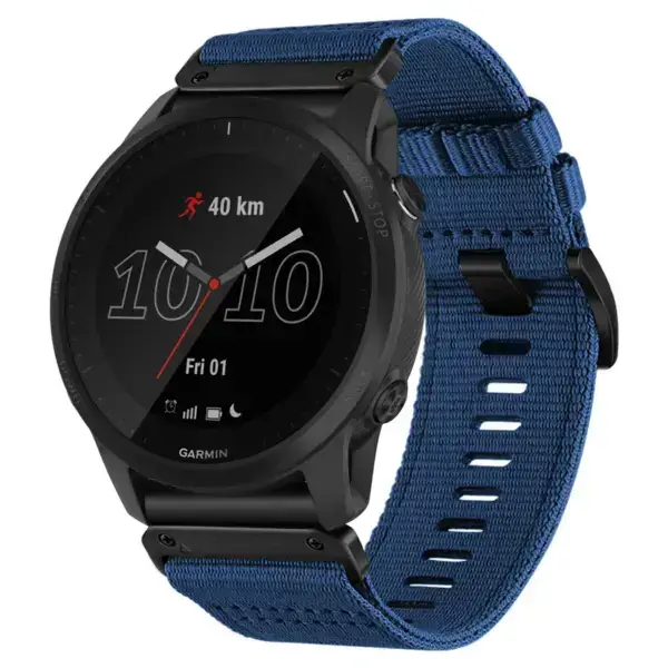 g.ny200.5 Main Navy Blue Pro Seatbelt Two Piece Watch Band Strap for Garmin Forerunner 945