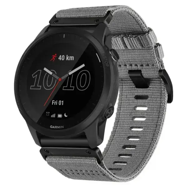 g.ny200.7 Main Grey Slate Pro Seatbelt Two Piece Watch Band Strap for Garmin Forerunner 945