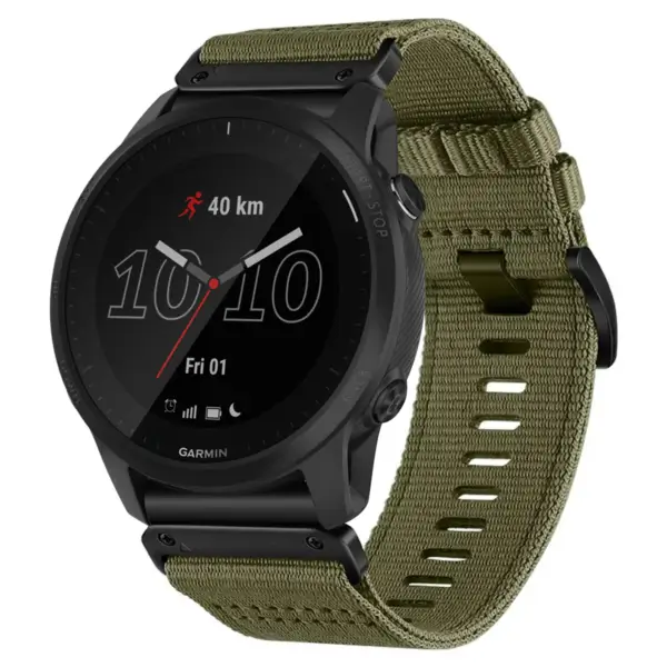 g.ny200.17 Main Cargo Green Pro Seatbelt Two Piece Watch Band Strap for Garmin Forerunner 945