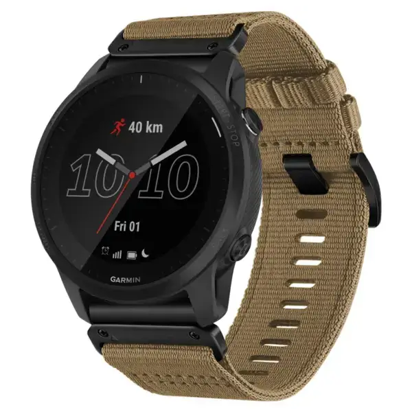 g.ny200.17 Main Khaki Camel Pro Seatbelt Two Piece Watch Band Strap for Garmin Forerunner 945