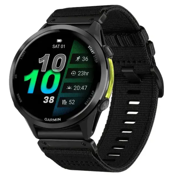 g.ny200.1 Main Midnight Black Pro Seatbelt Two Piece Watch Band Strap for Garmin Forerunner 970