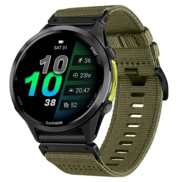 g.ny200.17 Main Cargo Green Pro Seatbelt Two Piece Watch Band Strap for Garmin Forerunner 970