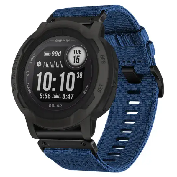 g.ny200.5 Main Navy Blue Pro Seatbelt Two Piece Watch Band Strap for Garmin Instinct 2