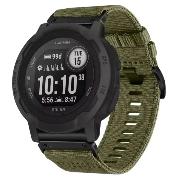 g.ny200.17 Main Cargo Green Pro Seatbelt Two Piece Watch Band Strap for Garmin Instinct 2X