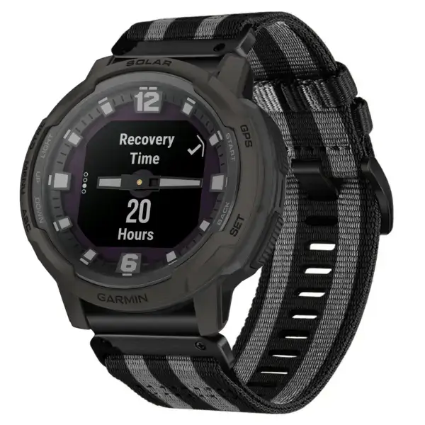 g.ny200.1.7 Main Black and Grey Bond Pro Seatbelt Two Piece Watch Band Strap for Garmin Instinct Crossover