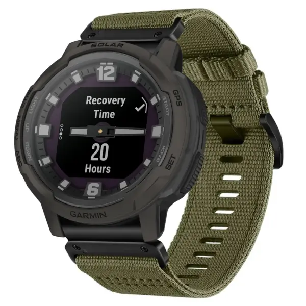 g.ny200.17 Main Cargo Green Pro Seatbelt Two Piece Watch Band Strap for Garmin Instinct Crossover