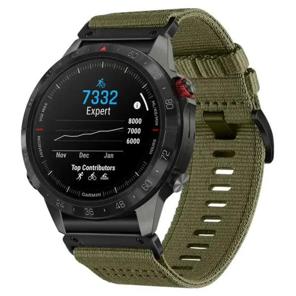 g.ny200.17 Main Cargo Green Pro Seatbelt Two Piece Watch Band Strap for Garmin MARQ Gen 2