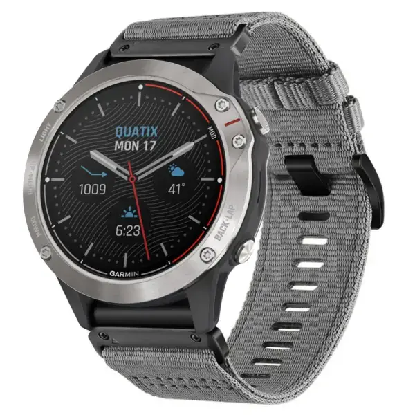 g.ny200.7 Main Grey Slate Pro Seatbelt Two Piece Watch Band Strap for Garmin Quatix 3