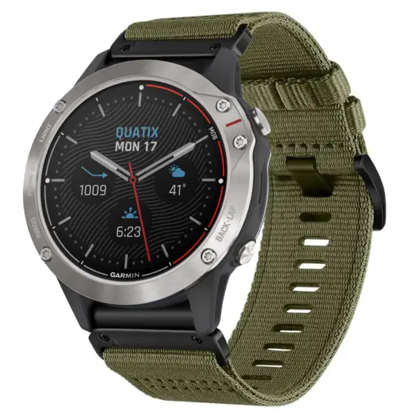 g.ny200.17 Main Cargo Green Pro Seatbelt Two Piece Watch Band Strap for Garmin Quatix 3