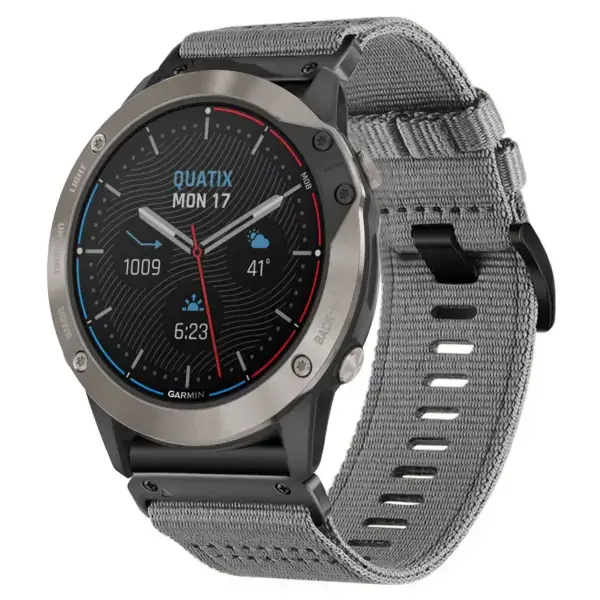 g.ny200.7 Main Grey Slate Pro Seatbelt Two Piece Watch Band Strap for Garmin Quatix 6X