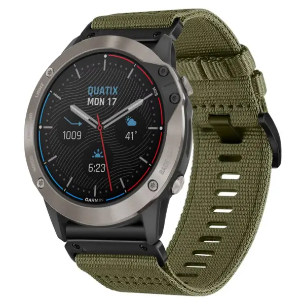 g.ny200.17 Main Cargo Green Pro Seatbelt Two Piece Watch Band Strap for Garmin Quatix 6X